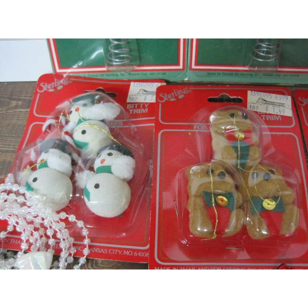 Huge Lot Sterling Itty Bitty Ornaments Tree Toppers Garland Mini Christmas Tree